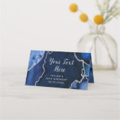 ネイビーアンドシルバーアガテマーブル誕生日 プレイスカード (裏面)