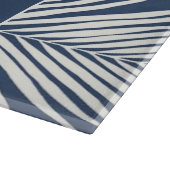 ネイビーアンドホワイトパーム葉ビーチハウス カッティングボード (角)