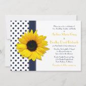 ネイビーアンドホワイト水玉模様結婚式招待状 招待状 (正面)