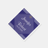 ネイビーアールデコポ結婚スナプキン スタンダードカクテルナプキン (角)