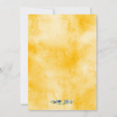 ネイビーイエローとパープルブライトフローラバプテスマ 招待状 (裏面)