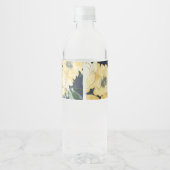 ネイビーイエローグリーンフローラワテカラーベビーシャワー ペットボトルラベル (裏面)