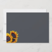 ネイビーイエローサンフラワーズブーケ感謝祭パーティー 招待状 (裏面)