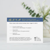 ネイビーイエロービジネスガライベント企業のRSVP 出欠カード (スタンド正面)