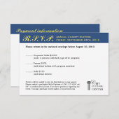 ネイビーイエロービジネスガライベント企業のRSVP 出欠カード (正面/裏面)
