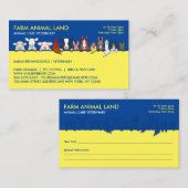 ネイビーイエローファーム動物アポイントメント獣医 名刺 (正面/裏面)