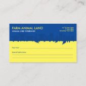 ネイビーイエローファーム動物アポイントメント獣医 名刺 (裏面)