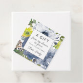 ネイビーイエローホワイトフローラマイシャワーあなたのブライダル フェイバータグ (インサイチュ)