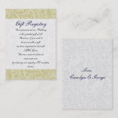 ネイビーイエローリフェイクボンディアマンテ結婚ル 名刺 (正面/裏面)