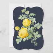 ネイビーイエローローズブリデスメイドランチョン招待状 (裏面)