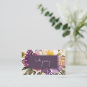 ネイビーイエロー赤面ブルガンディーウォーター色フローラ 名刺 (スタンド正面)