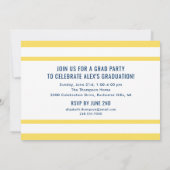 ネイビーイエロー2026卒業生フォト卒業パーティー 招待状 (裏面)