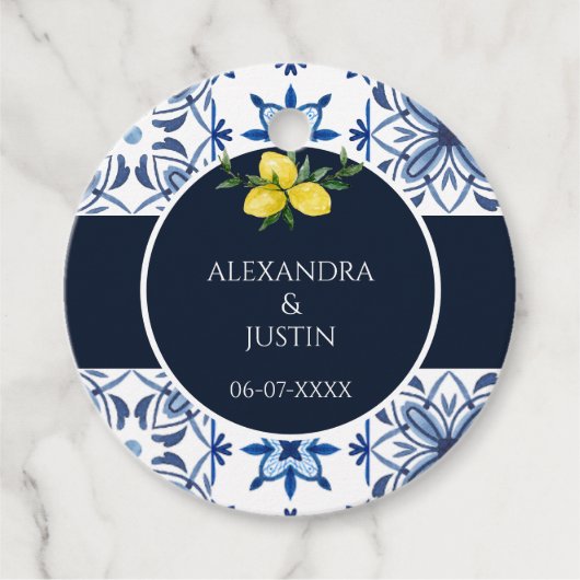 ネイビーイタリアンブ地中海の結婚ルーさん フェイバータグ (正面)