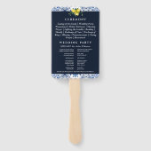 ネイビーイタリアンレモン地中海の結婚式 プログラム ハンドファン (裏面)