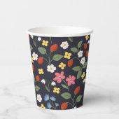 ネイビーイチゴ誕生日 紙コップ (裏面)