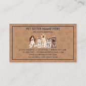 ネイビーイラストレーションポーズドッグズキャッツペット 名刺 (裏面)