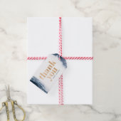 ネイビーインクと金ゴールド結婚ズサンキューラベル ギフトタグ (より糸付き)