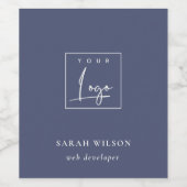 ネイビーインクブルーカスタムプロモーションビジネスロゴ ワインラベル (シングルラベル)