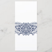 ネイビーインディアンペイズリーディナーメニューカード メニュー (裏面)