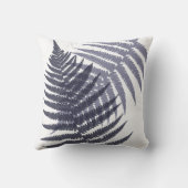 ネイビーインディゴブルーファーンリーフパターン クッション (裏面)