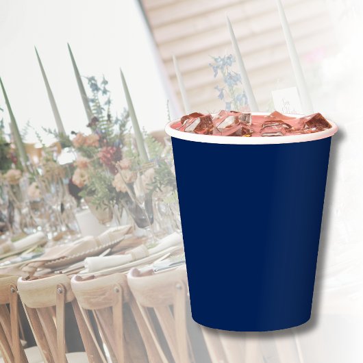 ネイビーインディゴ無地のカラー |おクラシックよびエレガント 紙コップ