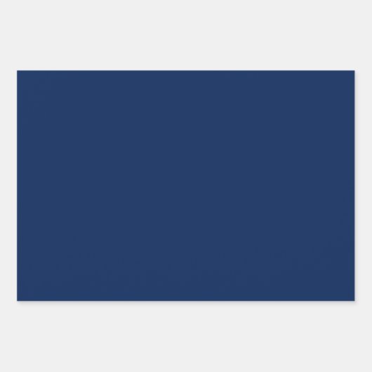 ネイビーインディゴ無地のカラー |クラシック |エレガント | ラッピングペーパーシート (正面)