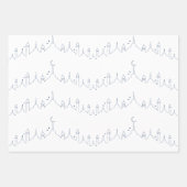 ネイビーイードムバラクマスジドパターンデザイン ラッピングペーパーシート (正面2)