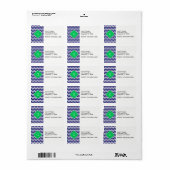 ネイビーウィットシェブロンエメラルドグリーンクローバーモノグラム ラベル (フルシート)