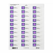 ネイビーウィットシェブロン薄紫パープルクローバーモノグラム ラベル (フルシート)