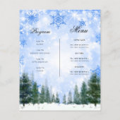 ネイビーウィンタークリスマス招待状プログラムメニュー チラシ (裏面)