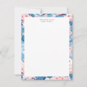 ネイビーウェーブ桜エレガントフローラ ノートカード (正面)