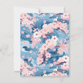 ネイビーウェーブ桜エレガントフローラ ノートカード (裏面)