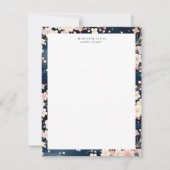 ネイビーウェーブ桜エレガントフローラ ノートカード (正面)