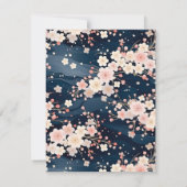 ネイビーウェーブ桜エレガントフローラ ノートカード (裏面)