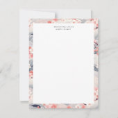 ネイビーウェーブ桜エレガントフローラ ノートカード (正面)