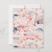 ネイビーウェーブ桜エレガントフローラ ノートカード (裏面)