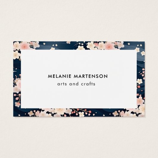 ネイビーウェーブ桜フローラ注文サンキューカード (裏面)