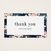 ネイビーウェーブ桜フローラ注文サンキューカード (正面)