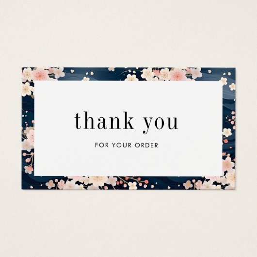 ネイビーウェーブ桜フローラ注文サンキューカード (正面)