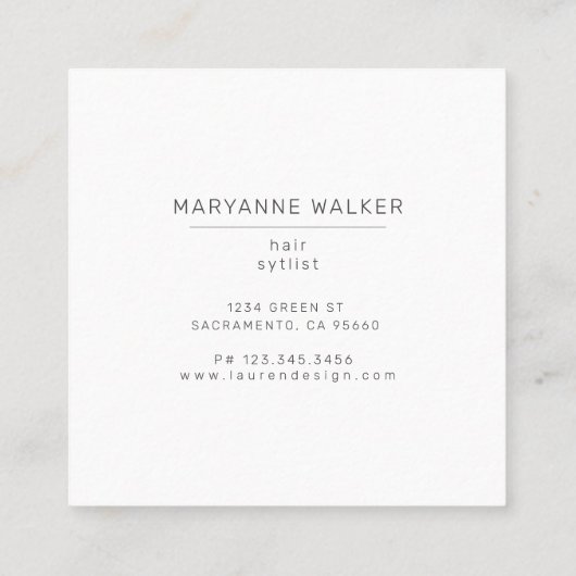 ネイビーウェーブ金ゴールドサロンヘアスタイリストエレガント スクエア名刺 (裏面)