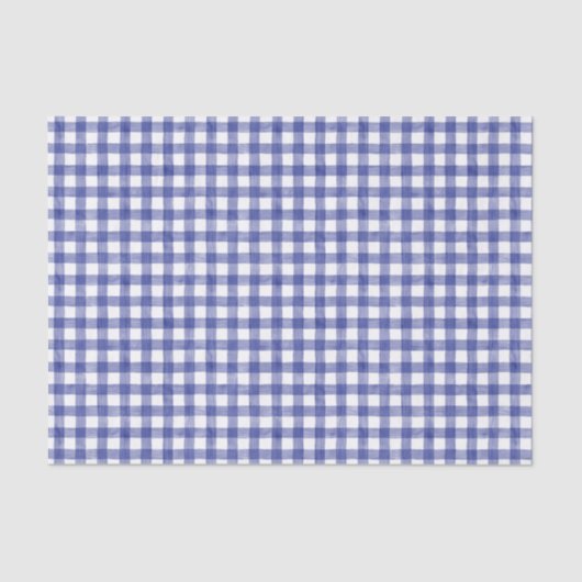 ネイビーウォーターカラーギンガムティッシュペーパー 薄葉紙 (正面)