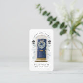 ネイビーウォーターカラーフロントドアリース実在エテート 名刺 (スタンド正面)