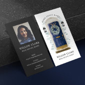 ネイビーウォーターカラーフロントドアリース実在エテート 名刺