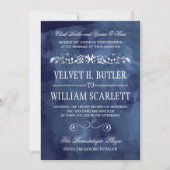 ネイビーウォーターカラーボヘミアンウェディング招待状 招待状 (正面)