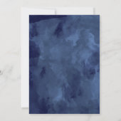 ネイビーウォーターカラーボヘミアンウェディング招待状 招待状 (裏面)