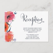 ネイビーウォーターフローラウェディングレセプションカード エンクロージャーカード (正面)