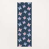 ネイビーウォーター色蝶ナマステモングラム ヨガマット (正面)