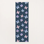 ネイビーウォーター色蝶ナマステモングラム ヨガマット (裏面)