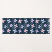 ネイビーウォーター色蝶ナマステモングラム ヨガマット (正面(横))