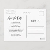 ネイビーウッドサンフラワーストリングライト日付を保存 ポストカード (裏面)